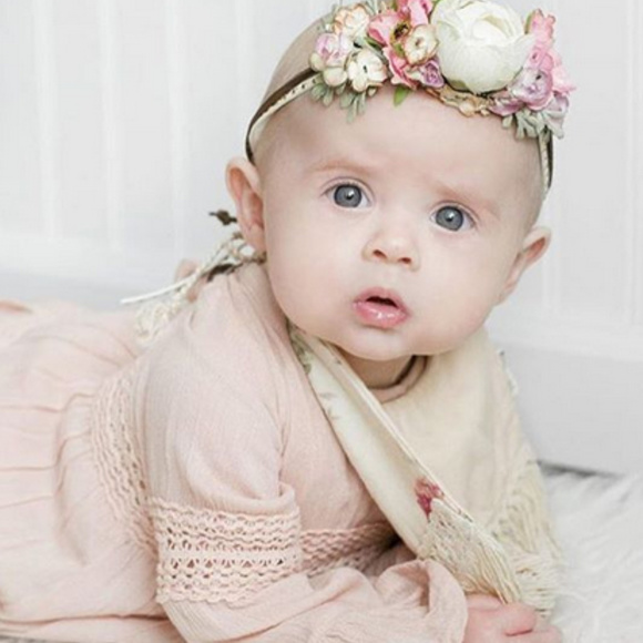 NEW Boho Kids Blush Lace Infant Dress - Picture 6 of 6